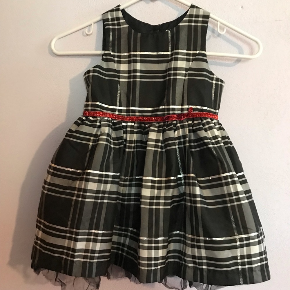 Girls sparkle plaid dress by OshKosh. Girls size 4T.